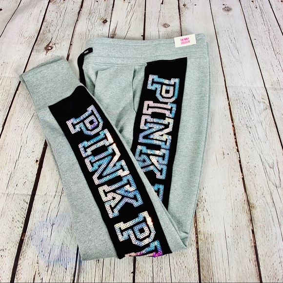 VS Pink Bling Iridescent Sequin Skinny Jogger - Picture 6 of 7